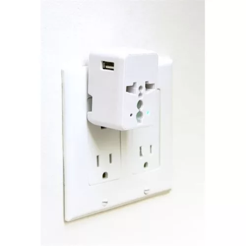 Cestovný napájací adaptér Kikkerland UL08-EU Cube s USB konektorom