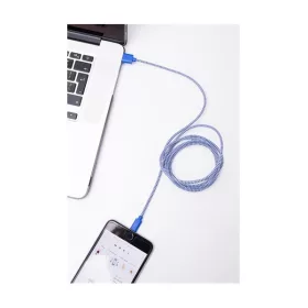   Kikkerland US113-BL-EU textilný Lightning modro-biely kábel