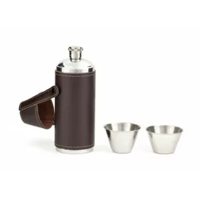   Kikkerland BA58 5x15cm/236ml poharakkal bőr tokban fém palack