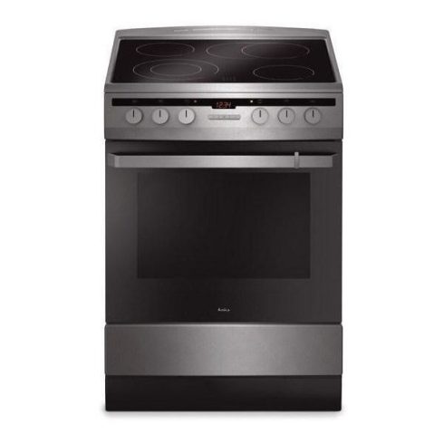 Amica 54037 inox, szabadonálló, kerámialapos, elektromos, főzőzóna: 4, sütő:66L, grill, tűzhely