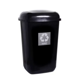   Plafor Quatro MOCCA 45L fekete/ezüst rugós billenő fedeles szemetes