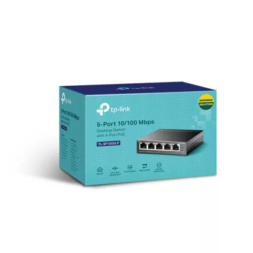 TP-Link TL-SF1005LP 5x10/100Mbps LAN port 4xPoE neupravljani desktop switch