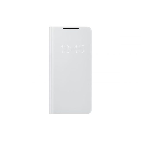 Samsung OSAM-EF-NG996PJEG Galaxy S21 Plus LED view világosszürke oldalra nyíló tok