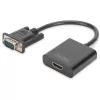 Adaptér DIGITUS VGA samec -> HDMI samica s audio káblom