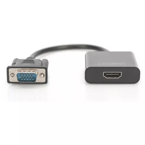 Adaptér DIGITUS VGA samec -> HDMI samica s audio káblom