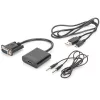 Adaptér DIGITUS VGA samec -> HDMI samica s audio káblom