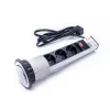 TOO PPS-300-3S IP20, 3x 2P+F, strieborný stolový zapustený rozvádzač
