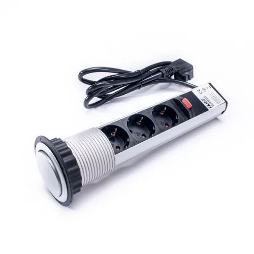 TOO PPS-300-3S IP20, 3x 2P+F, strieborný stolový zapustený rozvádzač