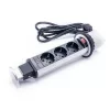 TOO PPS-300-3S IP20, 3x 2P+F, strieborný stolový zapustený rozvádzač