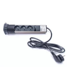   TOO PPS-301-3C IP20, 3x 2P+F, chrómový stolový rozvádzač