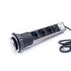TOO PPS-301-3C IP20, 3x 2P+F, chrómový stolový rozvádzač