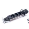TOO PPS-301-3C IP20, 3x 2P+F, chrómový stolový rozvádzač