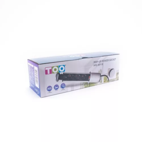 TOO PPS-301-3C IP20, 3x 2P+F, chrómový stolový rozvádzač