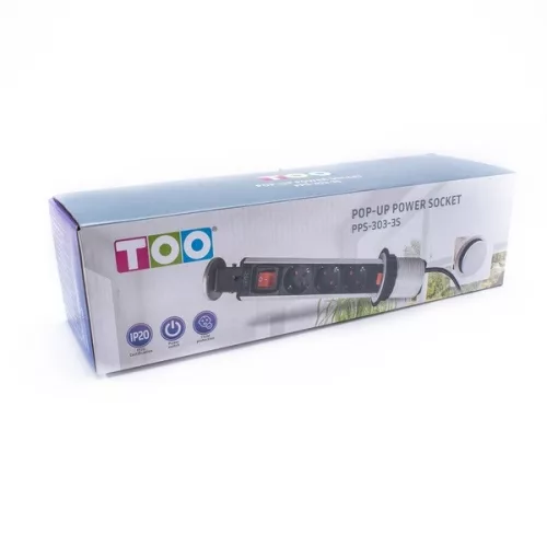 TOO PPS-303-3S IP20, 3x 2P+F, s odpojovacím vypínačom, strieborný stolový zapustený rozvádzač