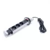 TOO PPS-304-3S IP20, 3x 2P+F, 2x USB-A, brúsený stolový zapustený napájací kábel