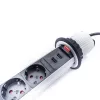 TOO PPS-304-3S IP20, 3x 2P+F, 2x USB-A, brúsený stolový zapustený napájací kábel
