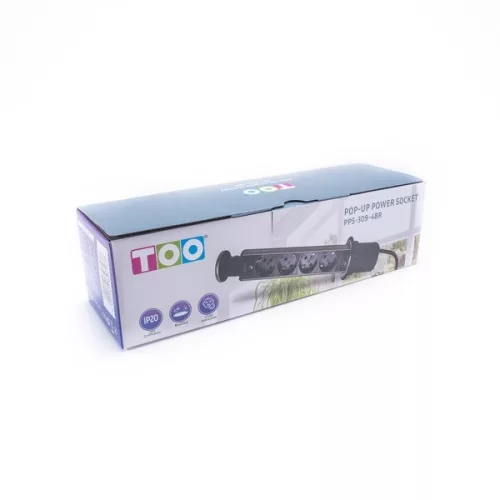 TOO PPS-309-4BR IP20, 4x 2P+F, kartáčovaný stolový rozvádzač