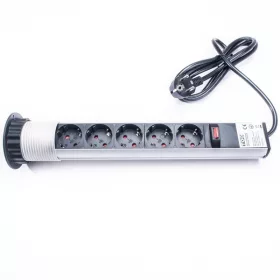   TOO PPS-310-5S IP20, 5x 2P+F, strieborný stolový zapustený rozvádzač