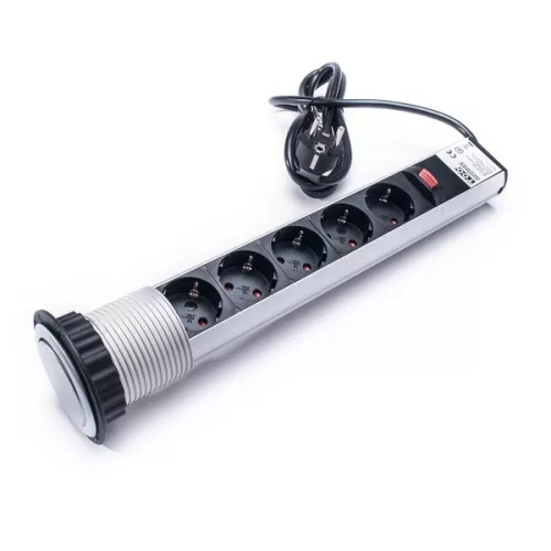 TOO PPS-310-5S IP20, 5x 2P+F, strieborný stolový zapustený rozvádzač