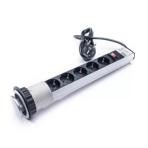 TOO PPS-310-5S IP20, 5x 2P+F, strieborný stolový zapustený rozvádzač