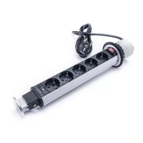 TOO PPS-310-5S IP20, 5x 2P+F, strieborný stolový zapustený rozvádzač