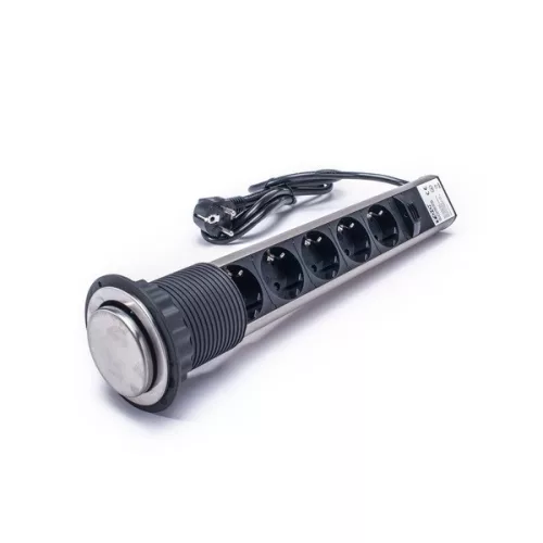 TOO PPS-311-5BR IP20, 5x 2P+F, kartáčovaný stolový rozvádzač