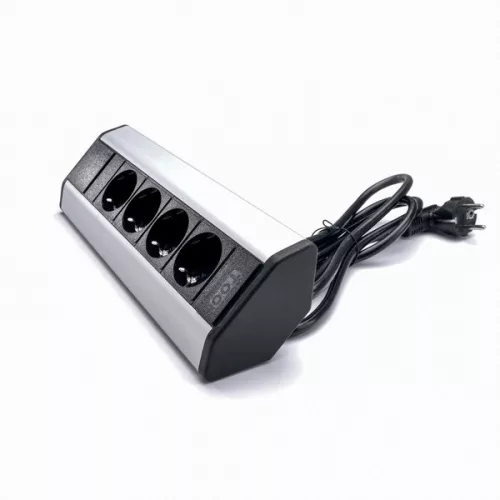 TOO VPS-316-4S IP20, 4x 2P+F, strieborný stolový rozvádzač