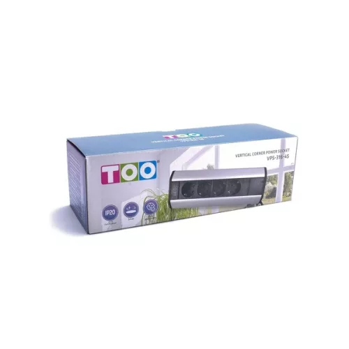 TOO VPS-316-4S IP20, 4x 2P+F, strieborný stolový rozvádzač
