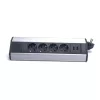 TOO VPS-317-4S IP20, 4x 2P+F, 2x USB-A, strieborná predlžovacia linka na stôl