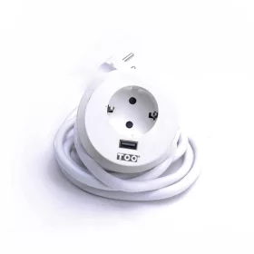   TOO GPS-200-1W IP20, 1x 2P+F, USB-A, biela stolová zapustená rozvodná skrinka