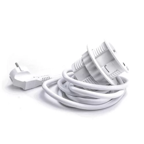 TOO GPS-200-1W IP20, 1x 2P+F, USB-A, biela stolová zapustená rozvodná skrinka