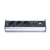 TOO DPS-114-3S IP20, 3x 2P+F, 2x USB-A, RJ45, HDMI, strieborná, stolová rozvodná skrinka