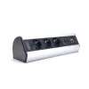 TOO DPS-114-3S IP20, 3x 2P+F, 2x USB-A, RJ45, HDMI, strieborná, stolová rozvodná skrinka