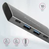 Axagon HMC-4G2 4-portový USB 3.2. Gen 2 strieborno-čierny HUB
