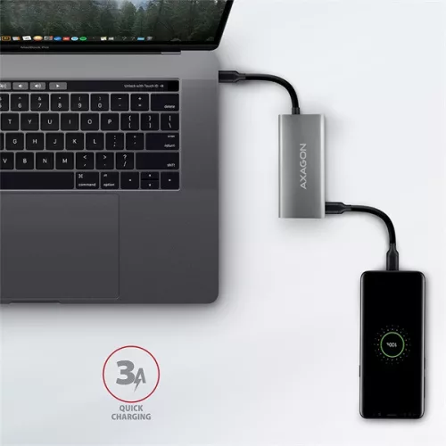 Axagon HMC-4G2 4-portový USB 3.2. Gen 2 strieborno-čierny HUB