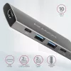 Axagon HMC-5G2 5-portový USB 3.2. Gen 2 strieborno-čierny HUB