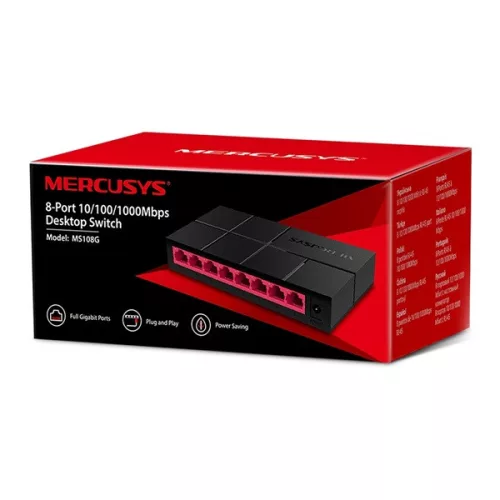 Mercusys MS108G 8-portni 10/100/1000Mbps neupravljani stolni preklopnik