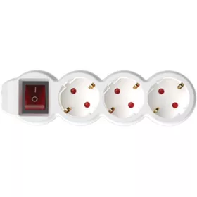   Home NV 3K/WH/1,5 3 zásuvky 1,5 metra 3x1,5 mm2 biely rozvádzač
