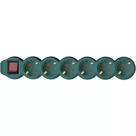   Domov NV 6K-3/GR/1,5 6-zásuvkový rozvádzač 3 metre 3x1,5 mm2 zelený