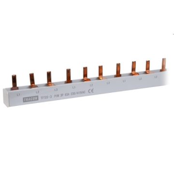   Tracon TFSS-3 csapos kivitelű max.63A/ 230/400VAC/ 3P/ 56modul/ 1m soroló sín