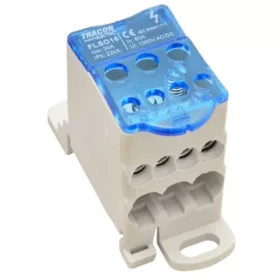   Tracon FLSO16 3×16(16)mm² / 4×10(6)mm² / 1000VAC/DC / 80A Hauptleitungs-Abzweigklemmenblock mit zu öffnendem Deckel
