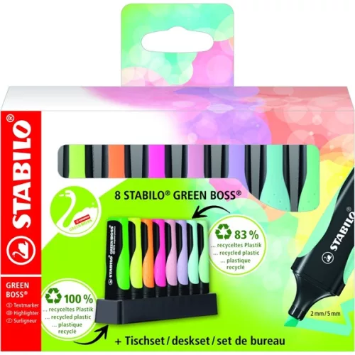 Stabilo GREEN BOSS Pastel 8db-os szövegkiemelő készlet