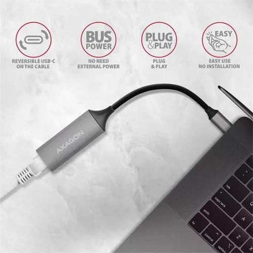Axagon ADE-TRC Type-C USB 3.2 - Gigabitový ethernetový adaptér