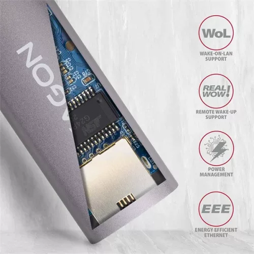 Axagon ADE-TRC Type-C USB 3.2 - Gigabitový ethernetový adaptér