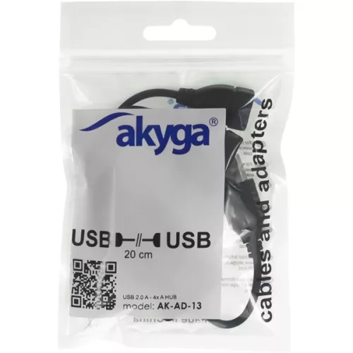 Akyga USB 2.0 4-portový rozbočovací kábel