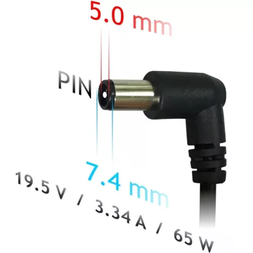 Akyga AK-ND-05 19,5V/3,34A/65W 7,4x5mm DELL notebook hálózati töltő