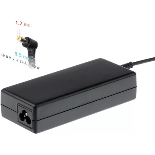 Akyga 19V/4,74A/90W 5,5x1,7mm Acer notebook hálózati töltő