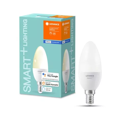 Ledvance Smart+ Bluetooth ovládaný 5W 2700K E14, stmievateľný LED zdroj svetla v tvare sviečky
