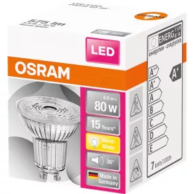   LED žiarovka Osram Star PAR16 so skleneným puzdrom/6,9 W/575 lm/2700 K/GU10/230 V/36 stupňov/83 lm/W