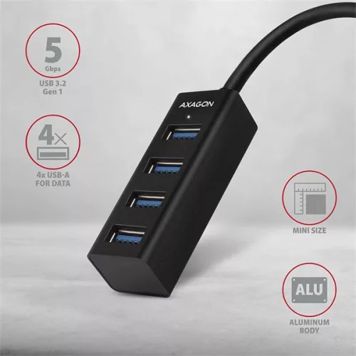 Axagon HUE-M1C 4-portový USB 3.0 mini HUB